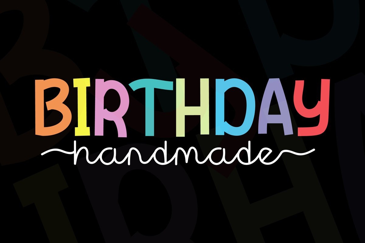 Birthday Handmade Stacked Font preview