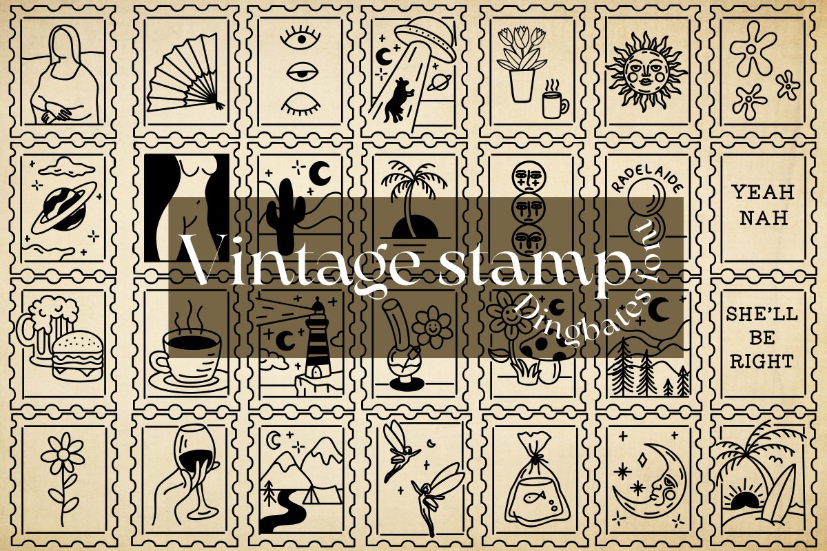 Vintage Stamp Font preview