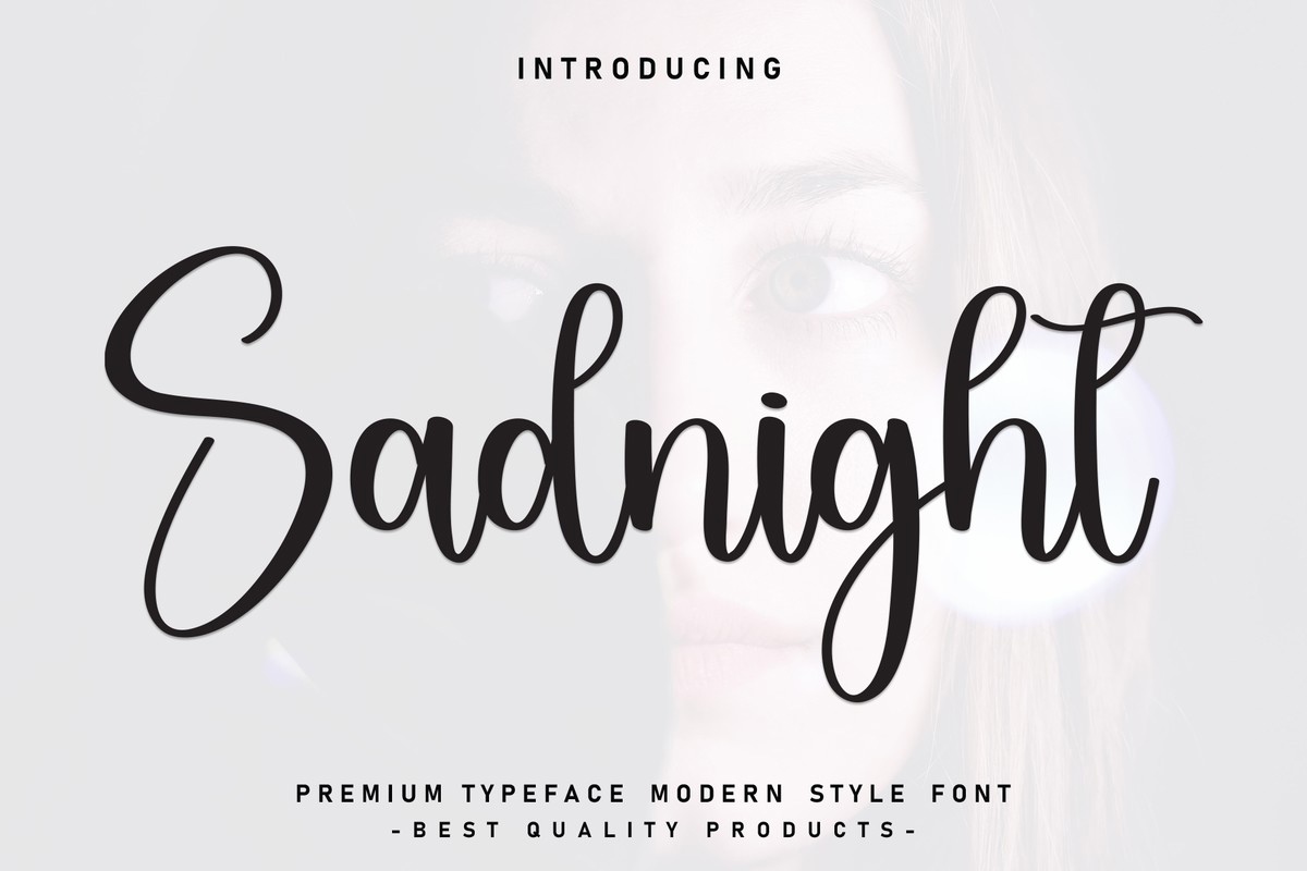 Sadnight Font preview