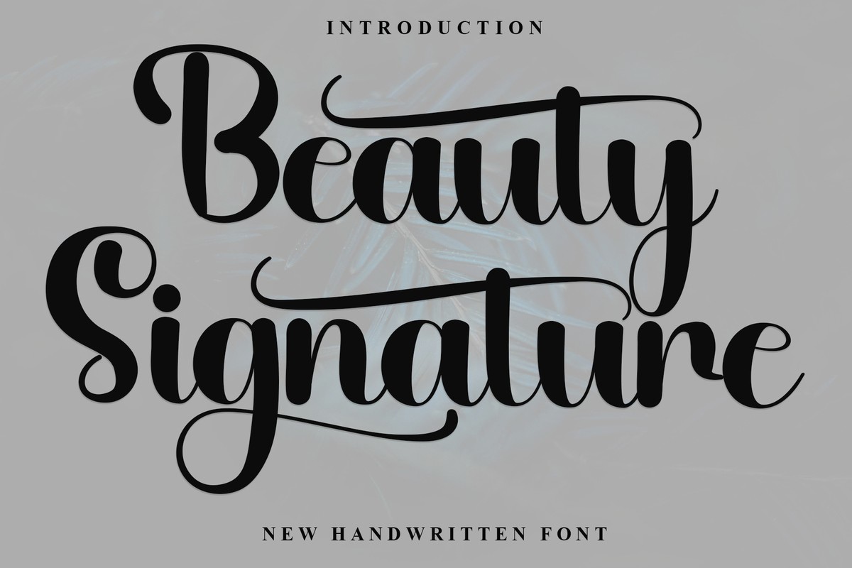 Beauty Signature Regular Font preview