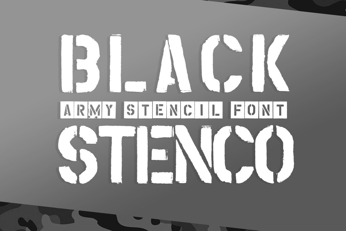 Black Stenco Regular Font preview