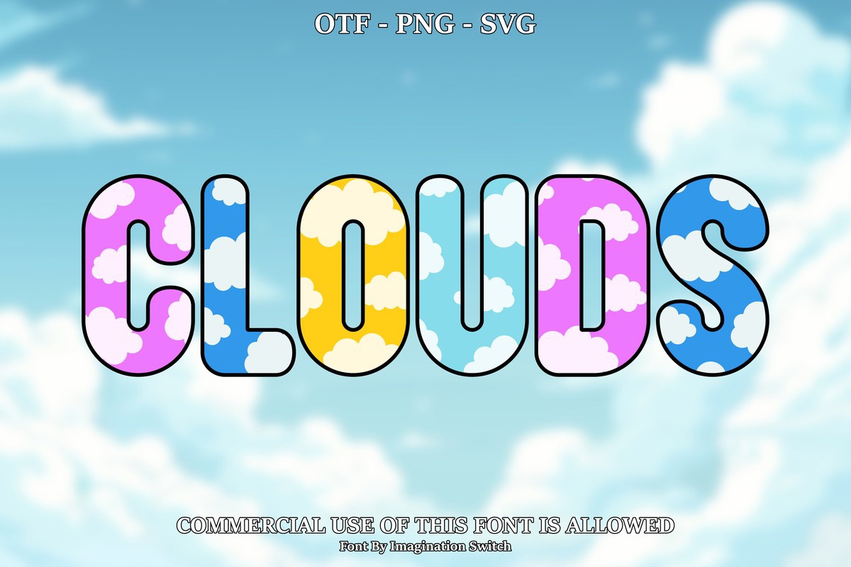 Clouds 4 Font preview