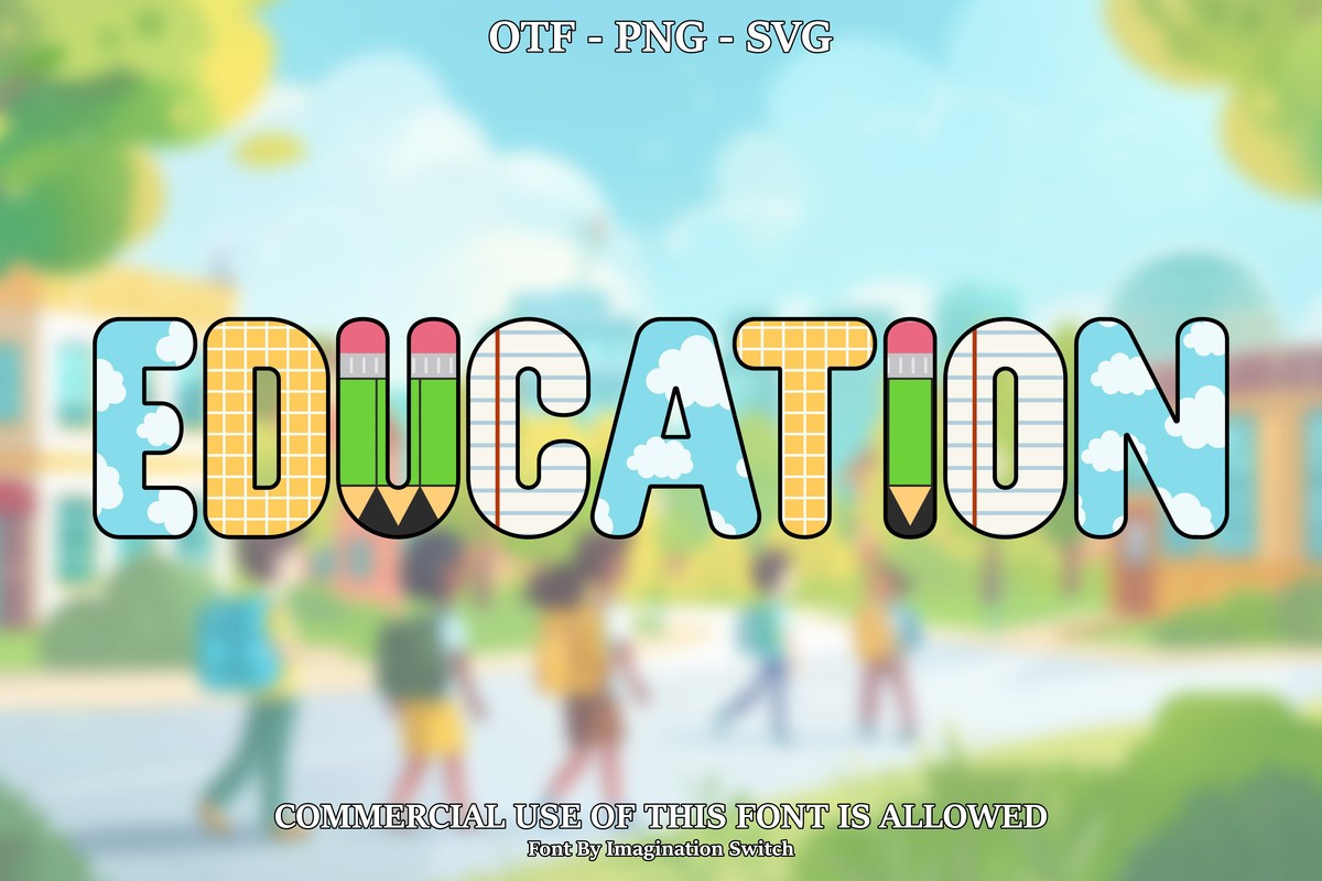 Education Clouds Font preview