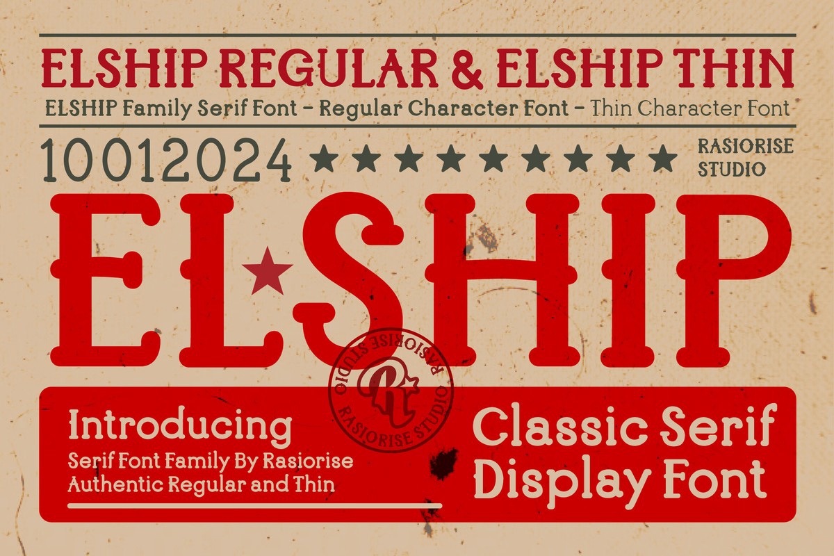 Elship Font preview