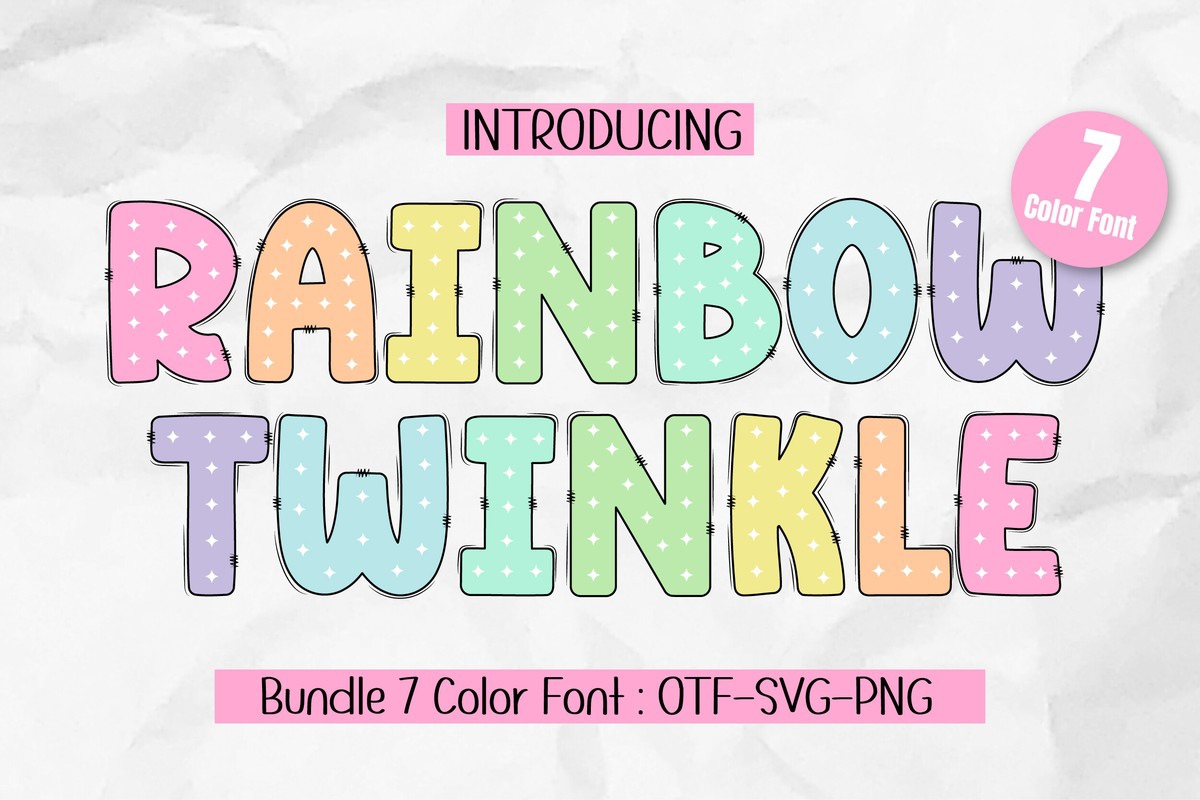 Rainbow Twinkle Yellow Font preview