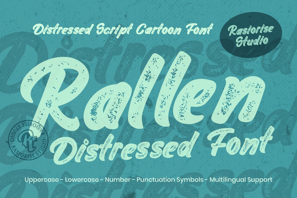 Rallen Distressed Regular Font preview