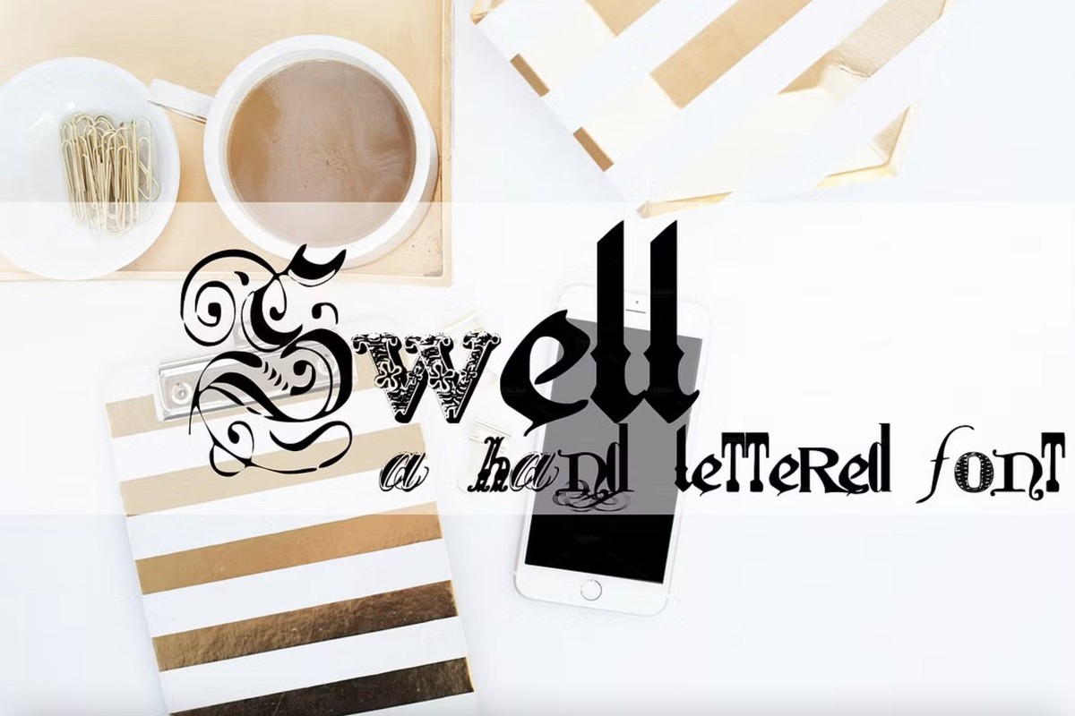 RF Swell Regular Font preview