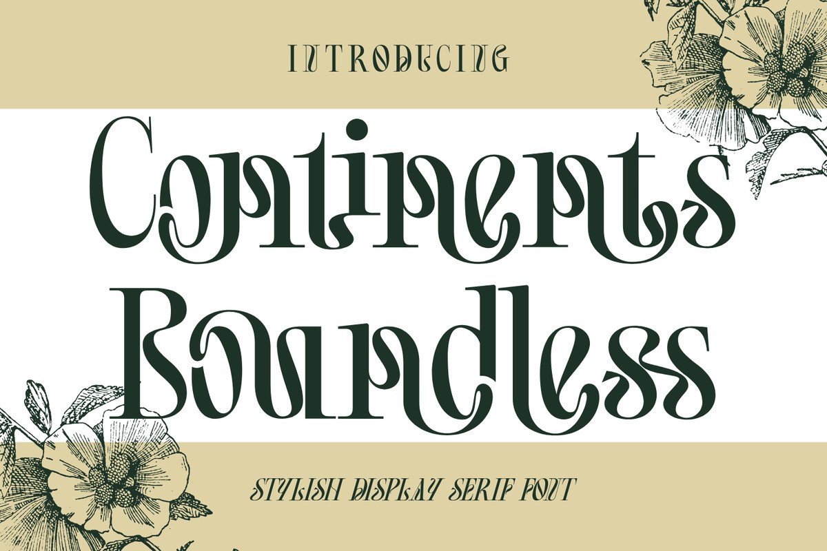 Continents Boundless Light Italic Font preview