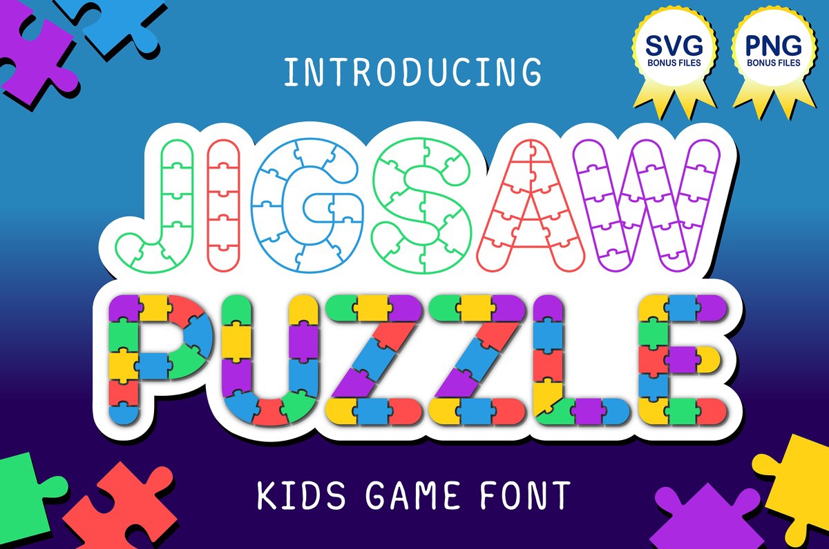 Jigsaw Puzzle Line Font preview