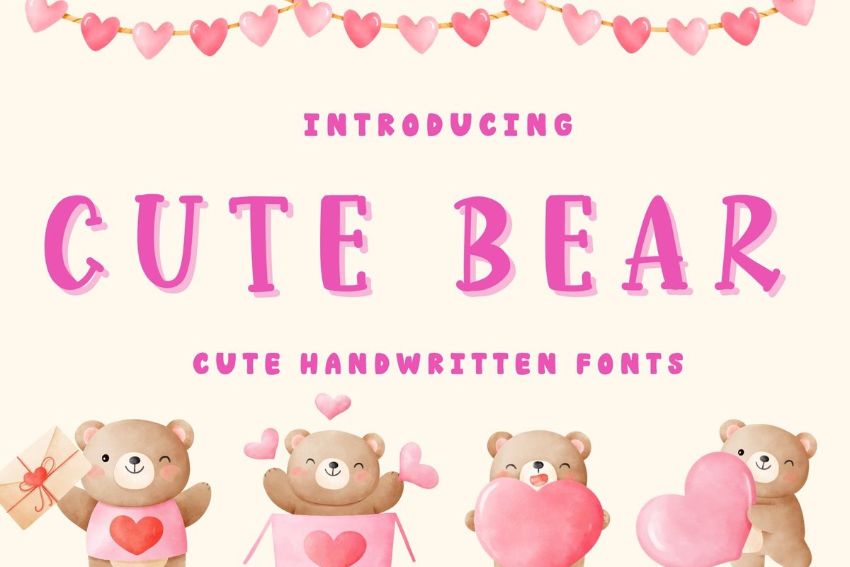 Cute Bear Regular Font preview