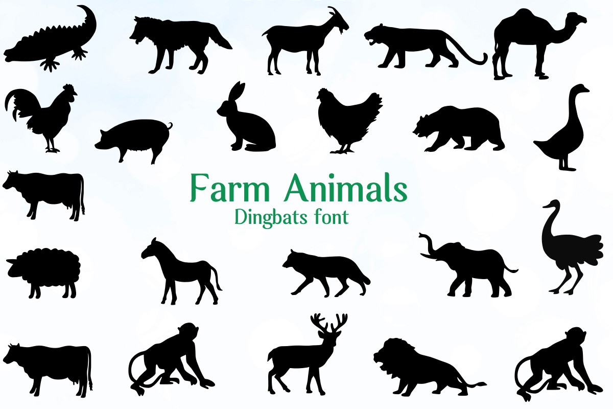 Farm Animals Font preview