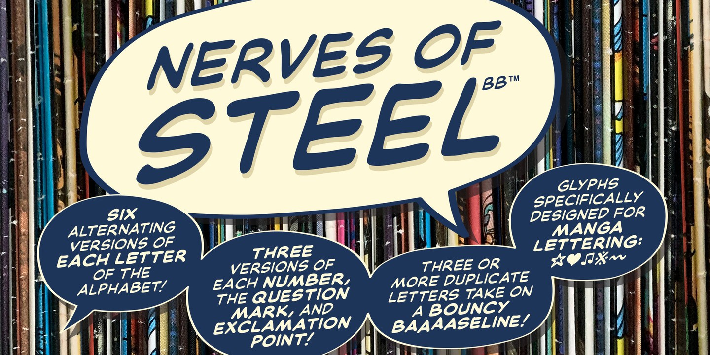 Nerves of Steel BB Italic Font preview