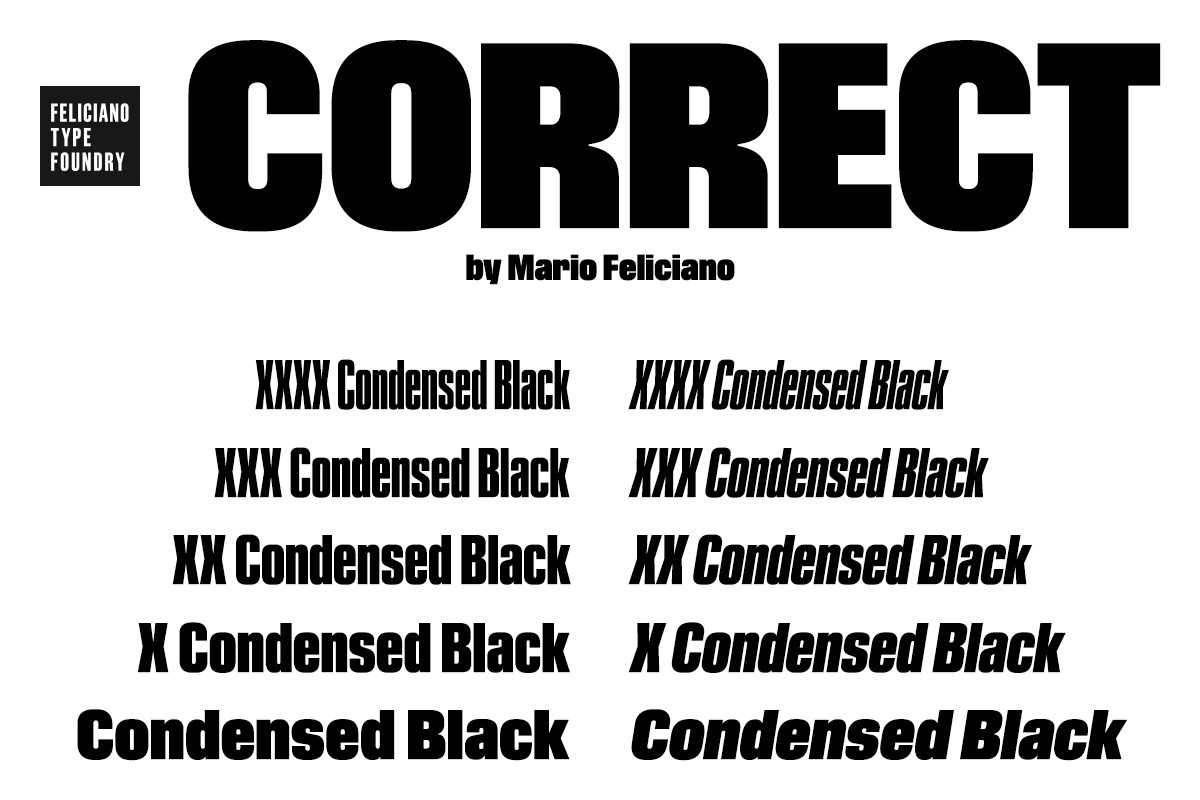 FT Correct XX Condensed Black Font preview