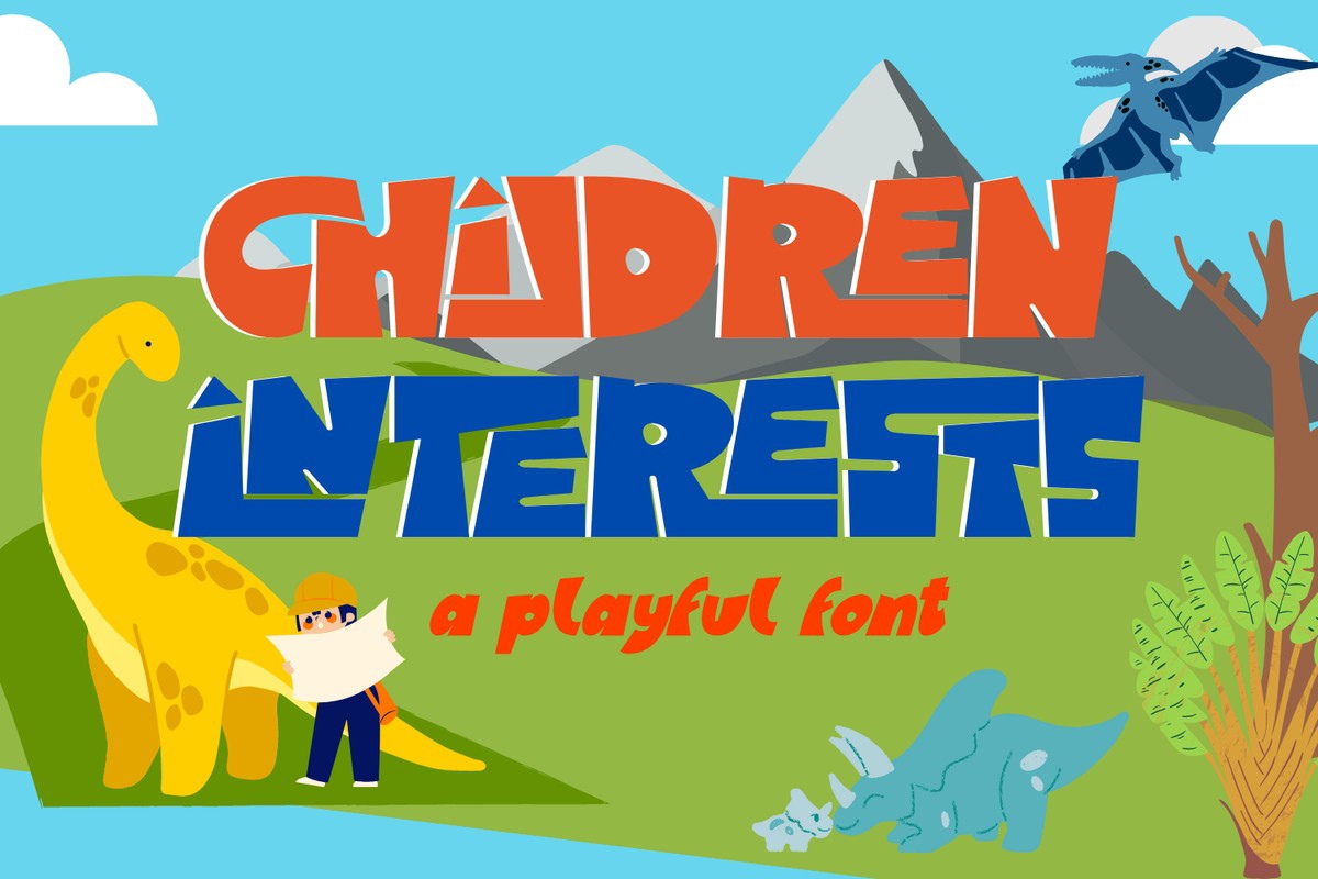 Children Interests BOLD Font preview