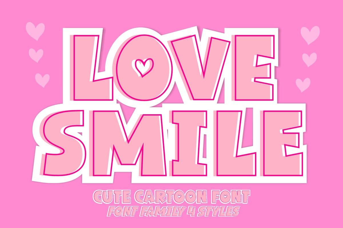 Love Smile Outline Font preview