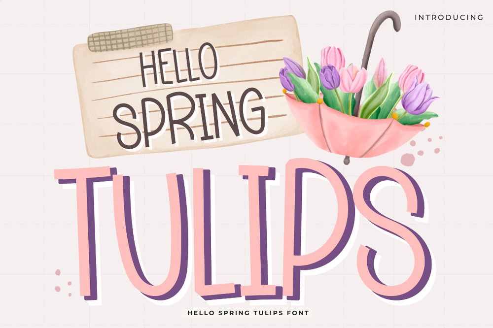 Hello Spring Tulips Regular Font preview