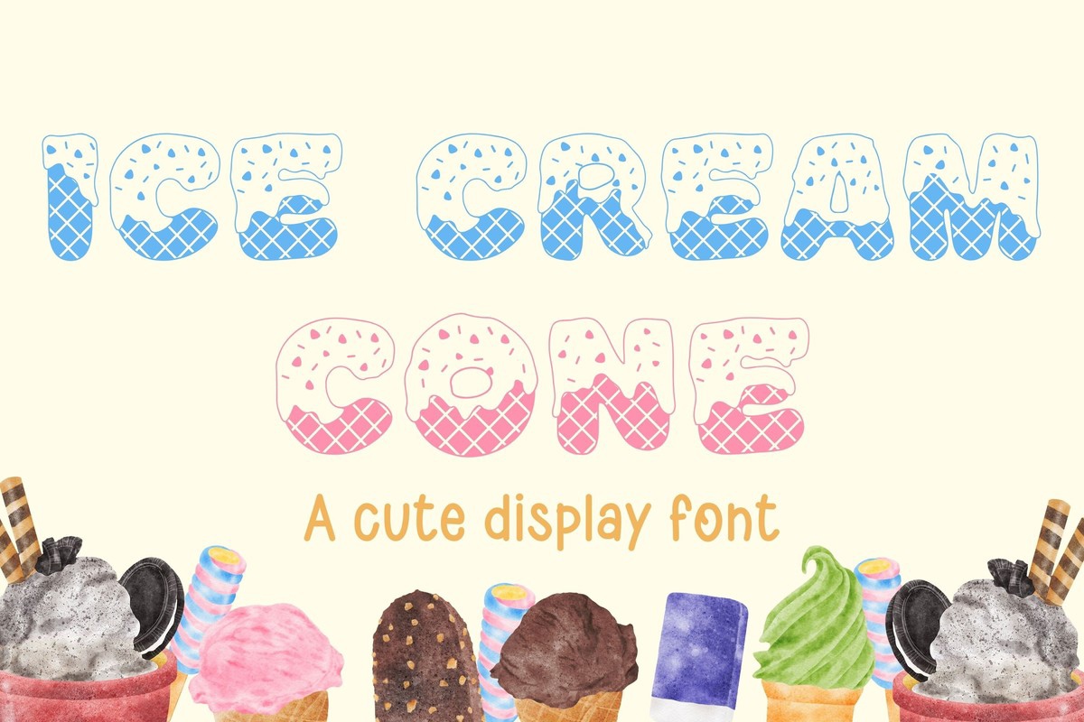 Ice Cream Cone Font preview