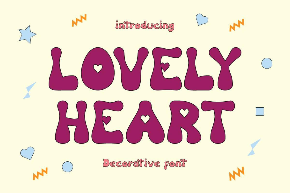 Lovely Heart Regular Font preview