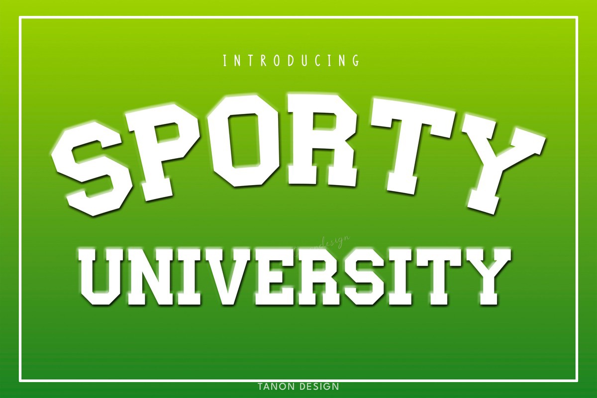 Sporty University Regular Font preview