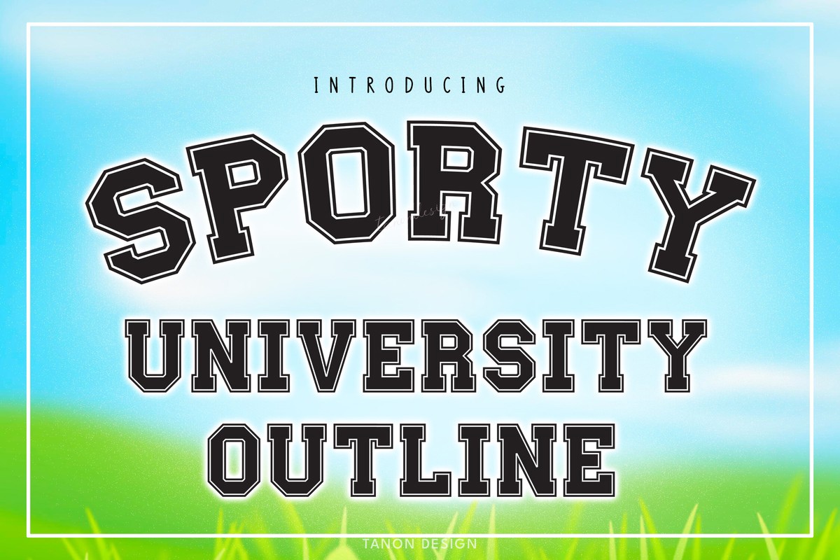 Sporty University Outline Regular Font preview