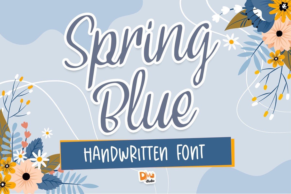 Spring Blue Regular Font preview