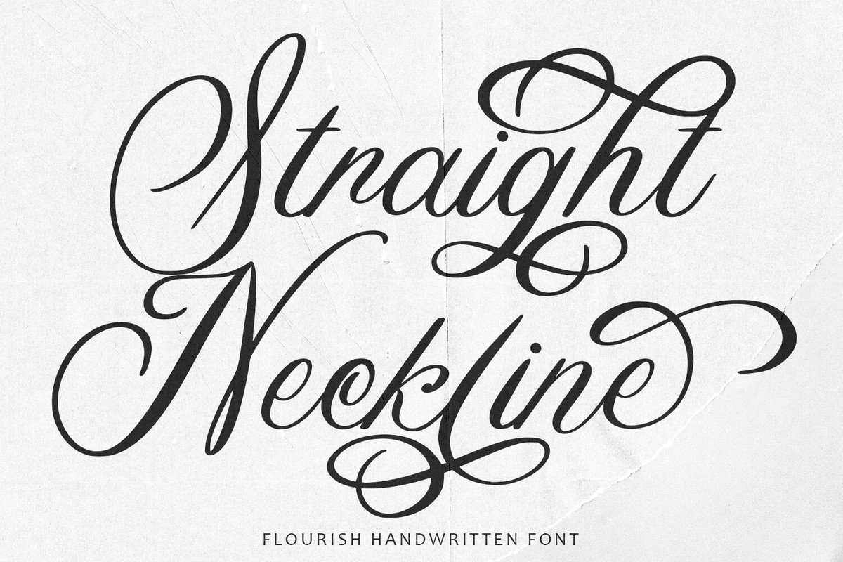 Straight Neckline Font preview