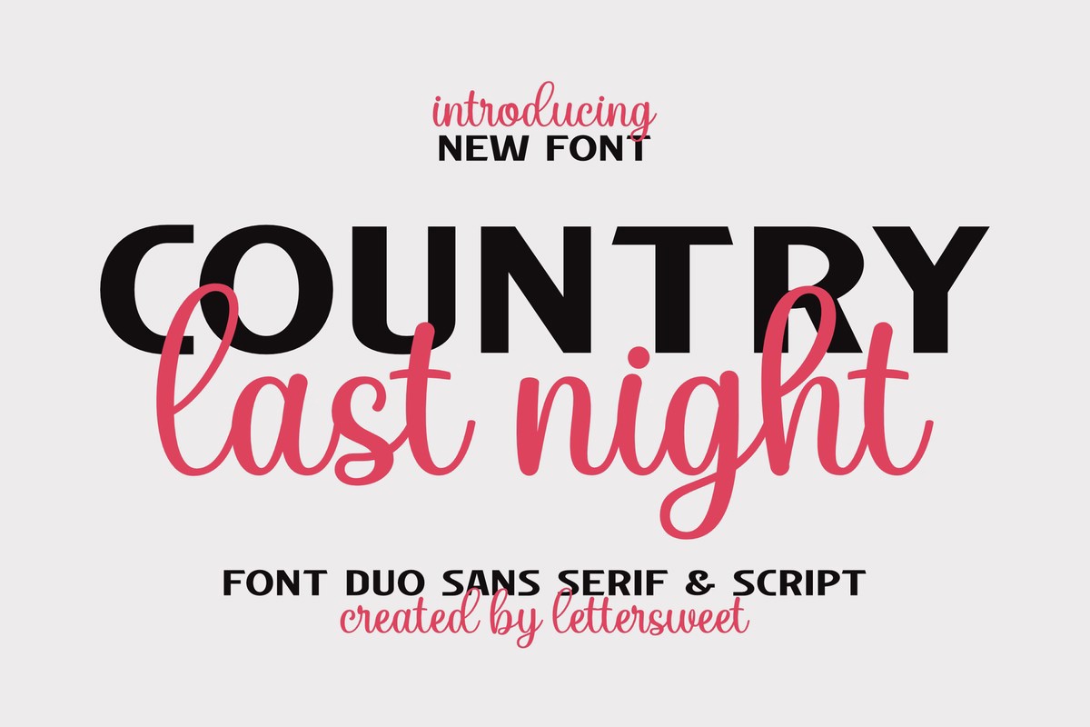 Country Last Night Duo Font preview