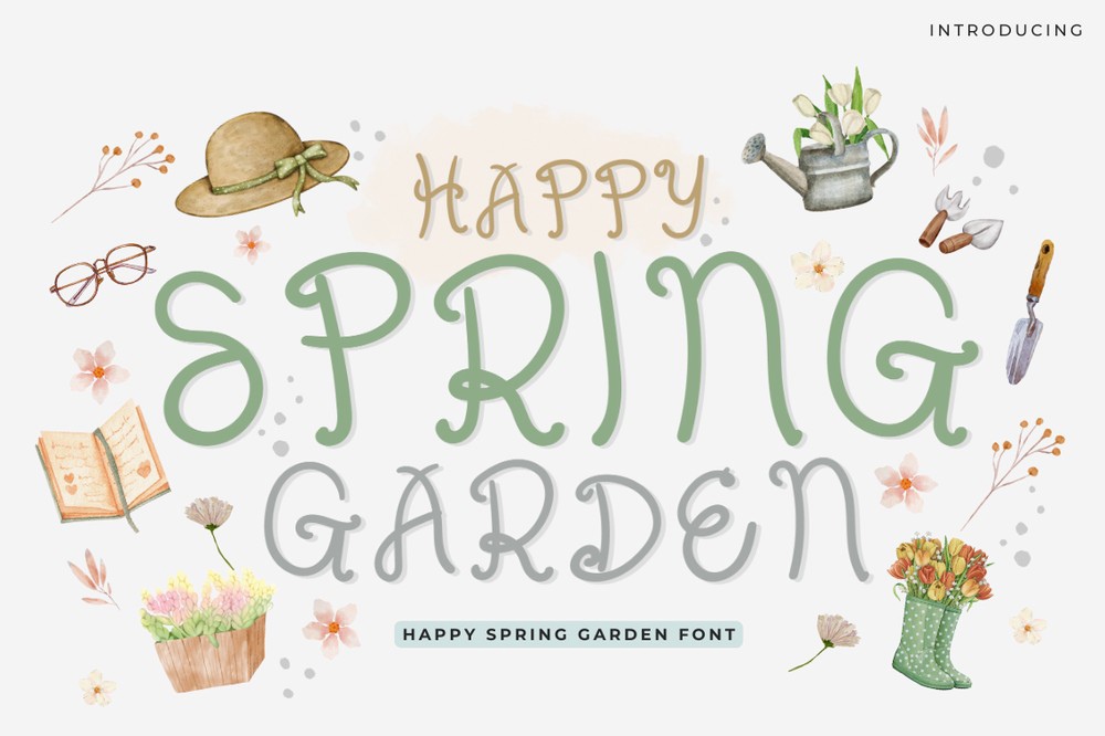 Happy Spring Garden Font preview