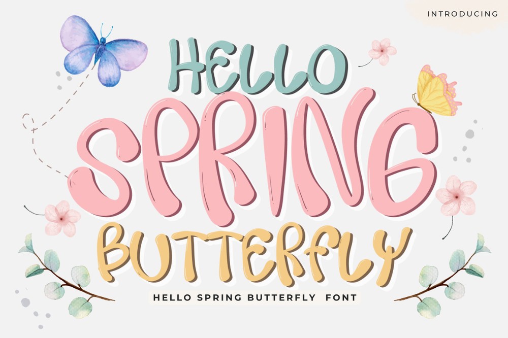 Hello Spring Butterfly Regular Font preview