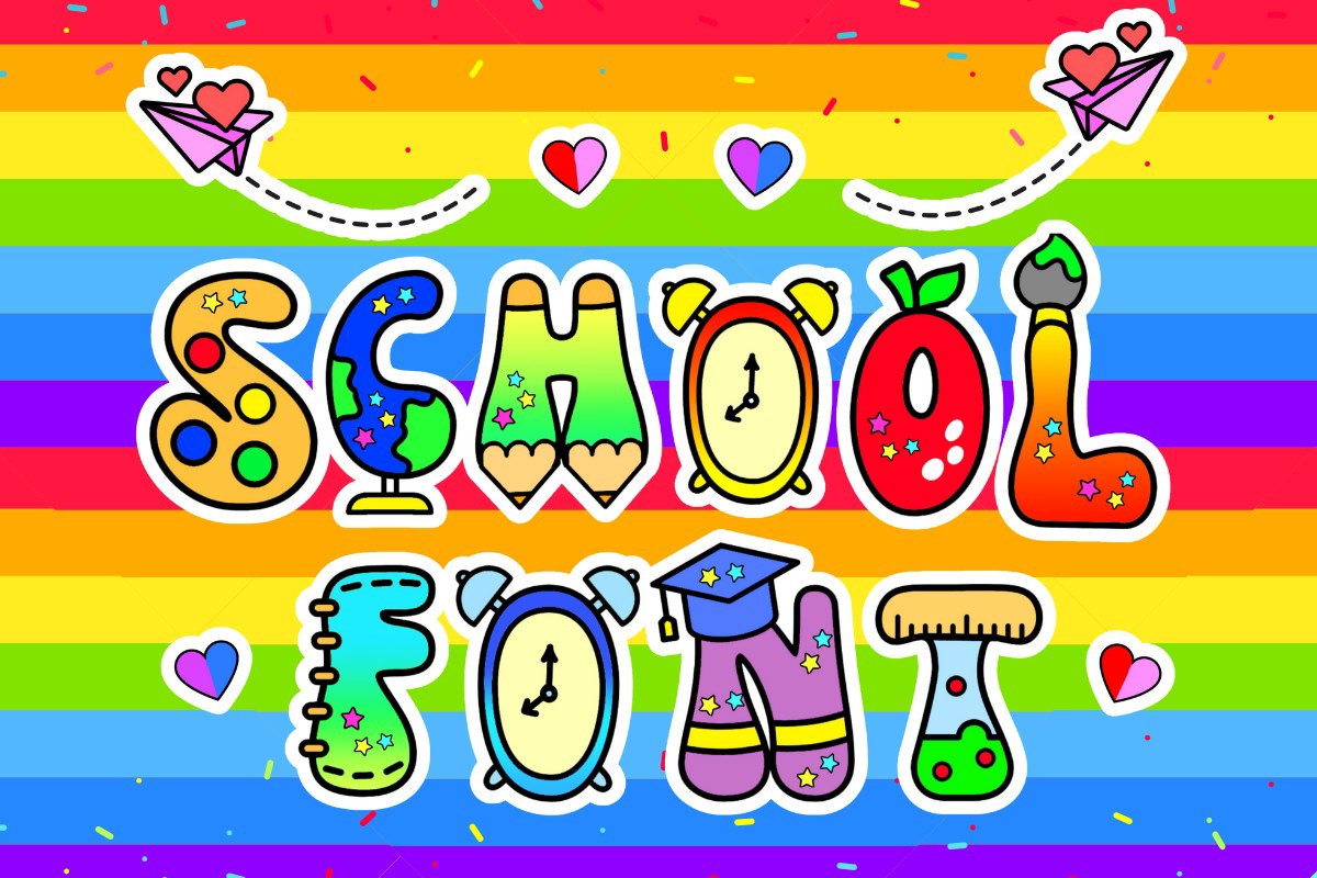 School 4 Regular Font preview