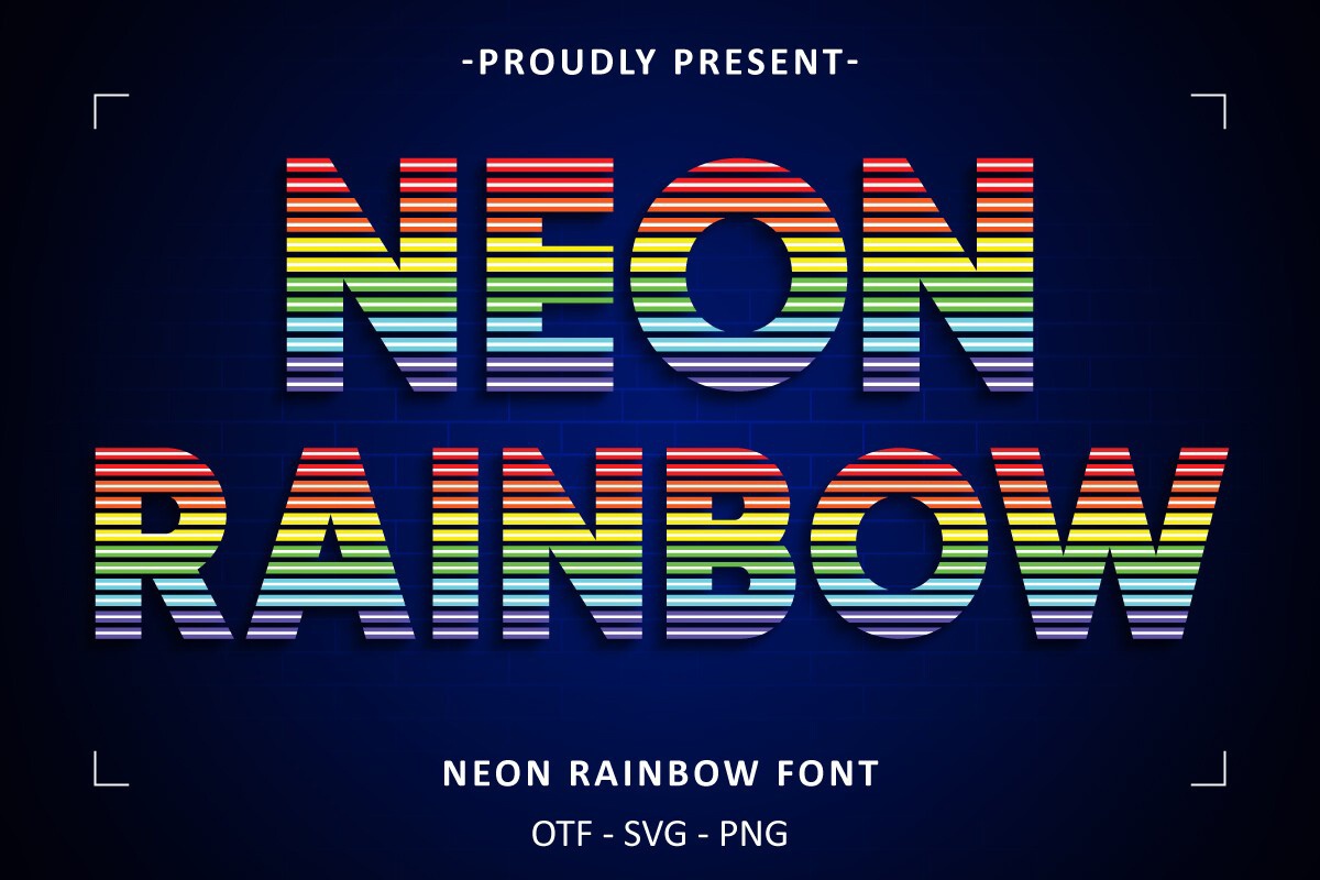 Neon Rainbow Regular Font preview