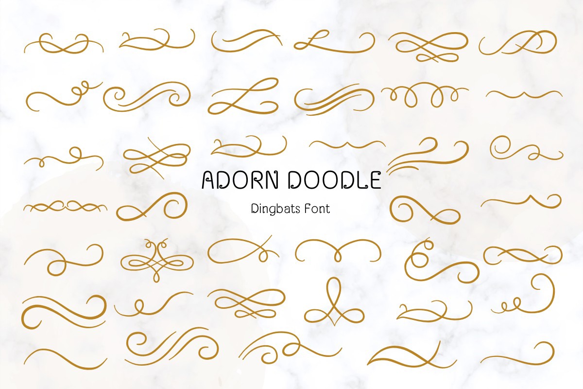 Adorn Doodle Font preview