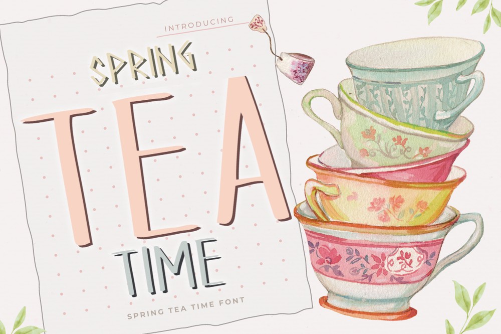 Spring Tea Time Regular Font preview