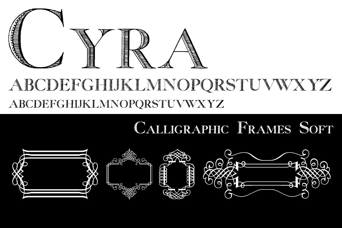 Calligraphic Frames Plus Cyra Duo Soft Two Font preview