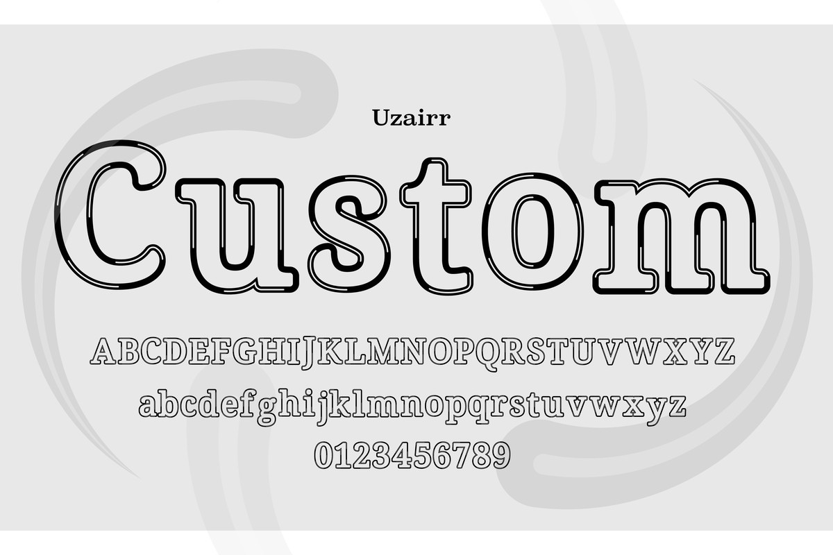 Uzairr Custom Font preview