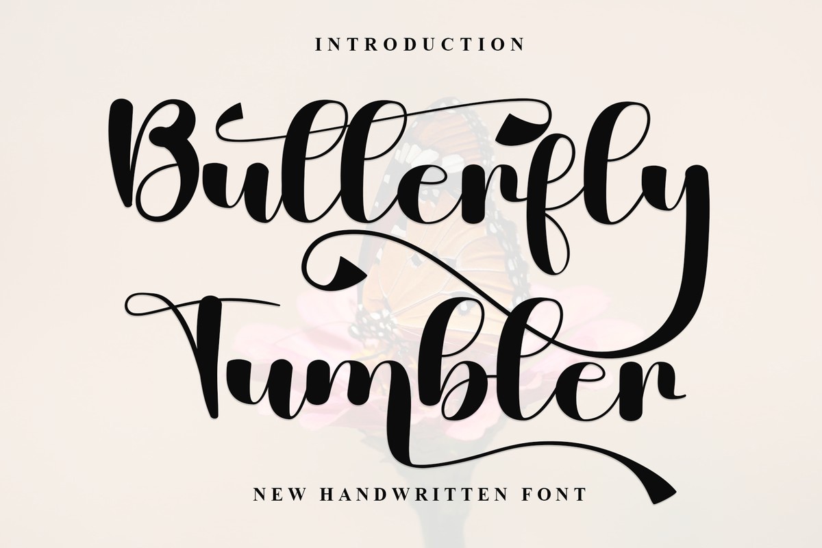 Butterfly Tumbler Regular Font preview