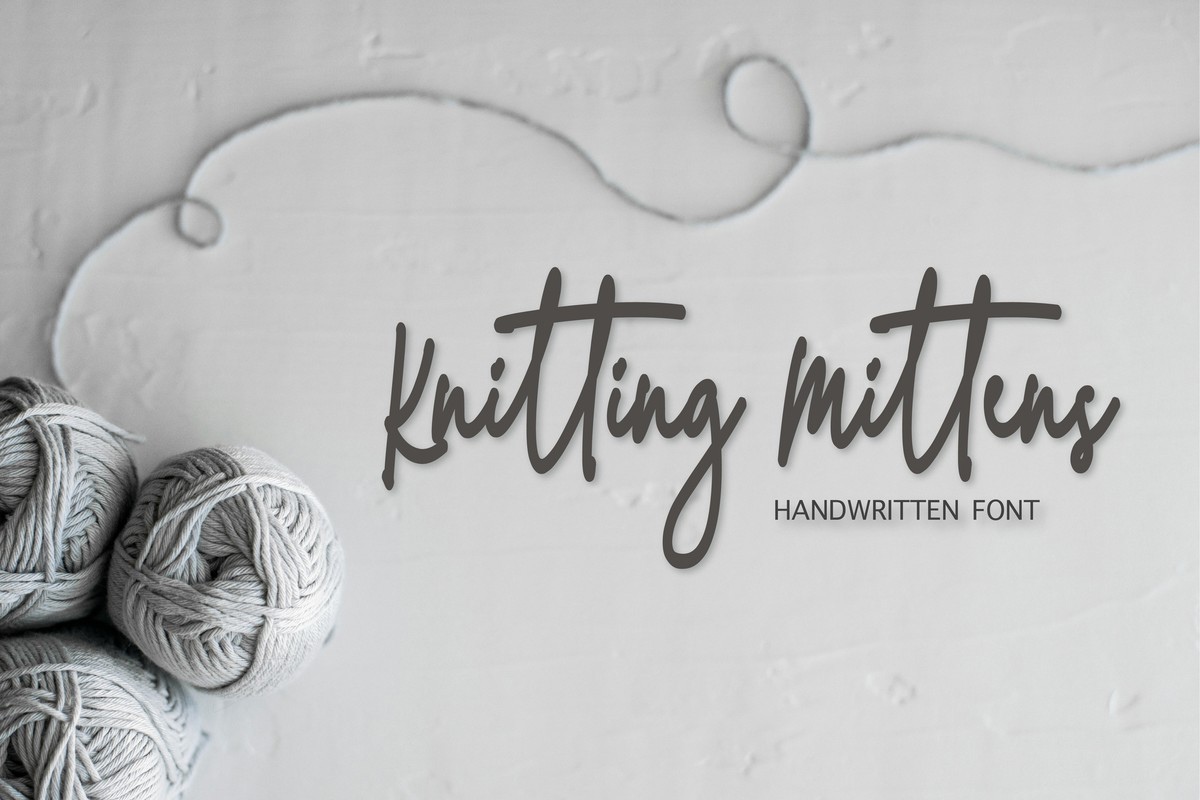 Knitting Mittens Font preview