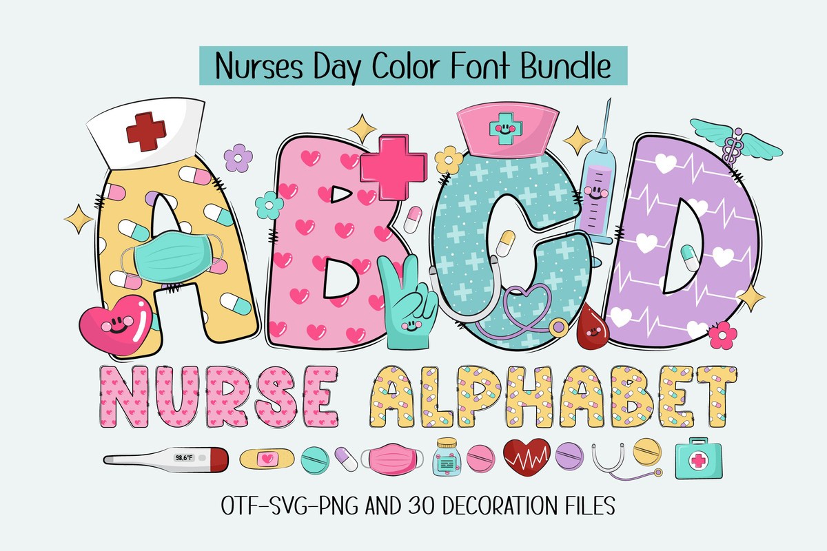 Nurse Alphabet Font preview