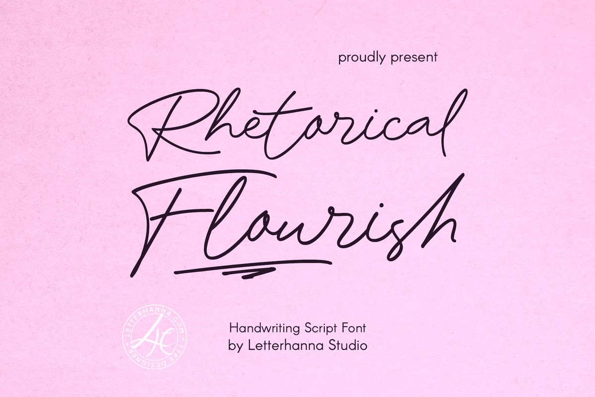 Rhetorical Flourish Regular Font preview