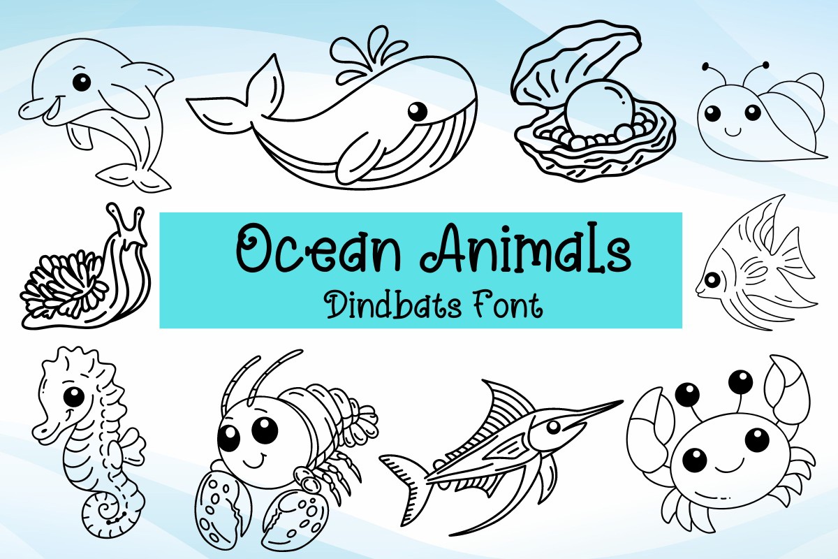 Ocean Animals Font preview