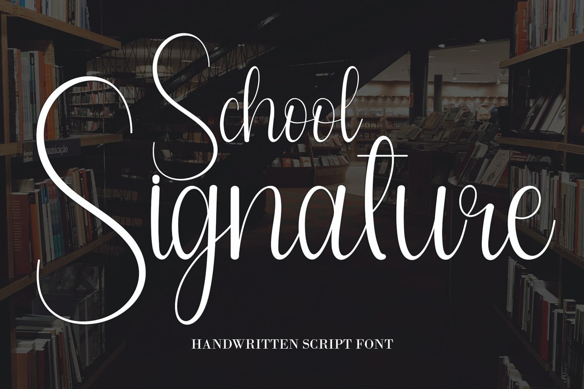 School Signature Regular Font preview