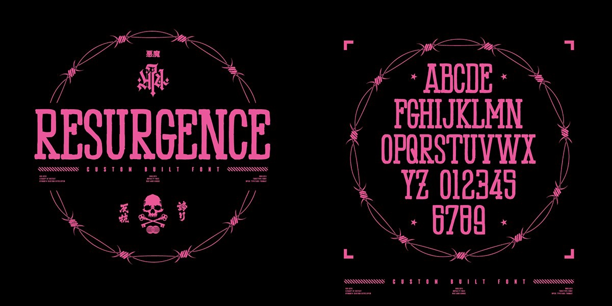 H74 Resurgence Font preview