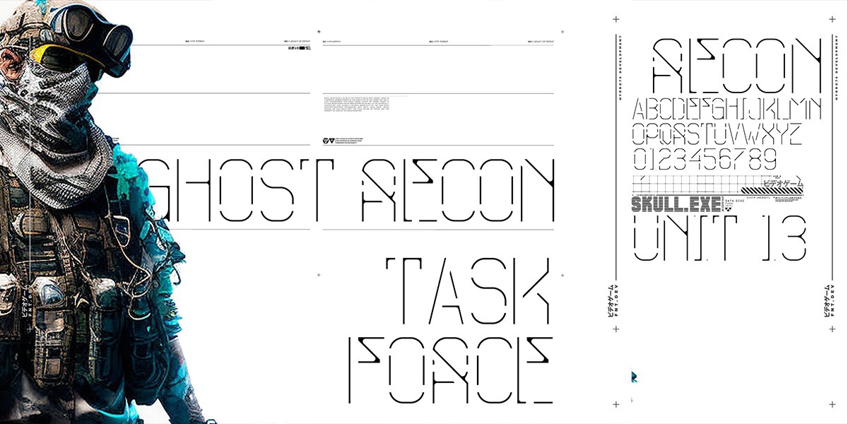 H74 Task Force Regular Font preview