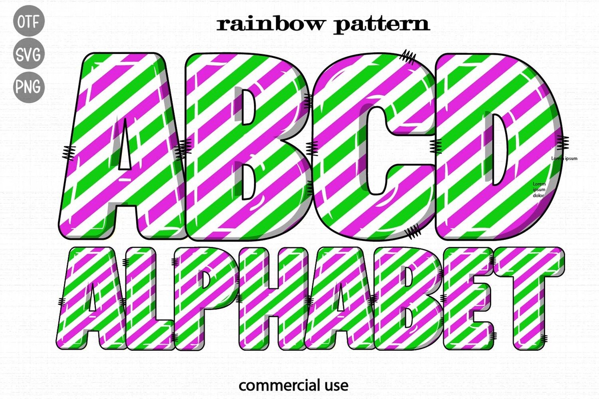 Rainbow Pattern Font preview