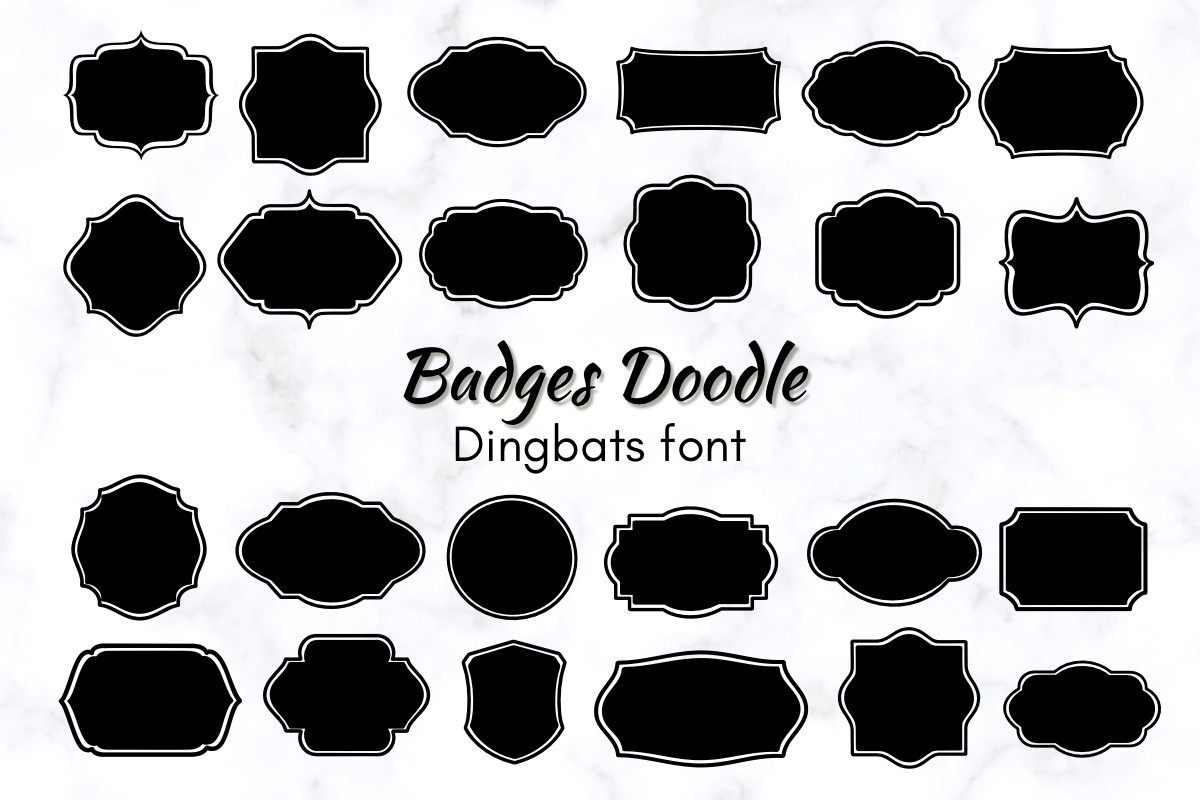 Badges Doodle Font preview