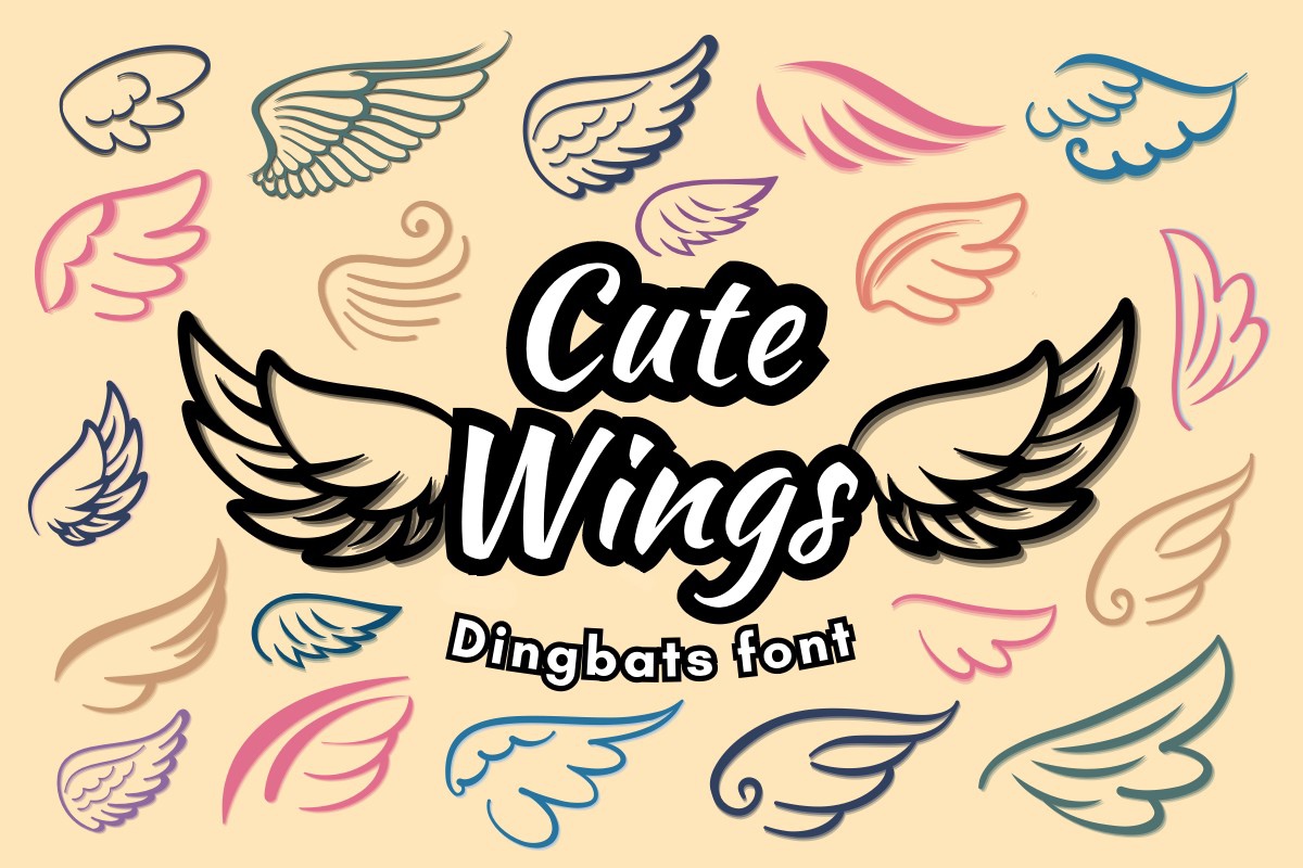 Cute Wings Regular Font preview