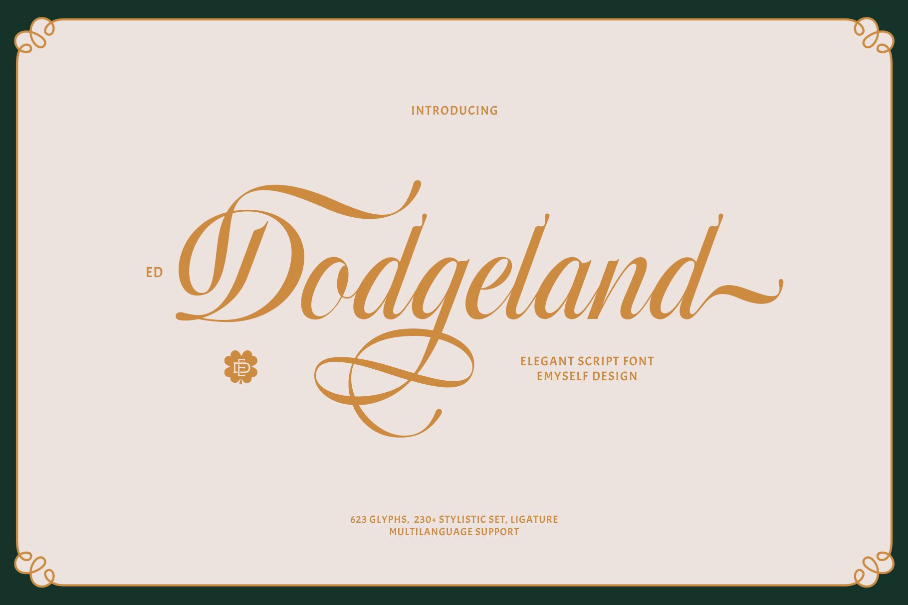 ED Dodgeland Font preview