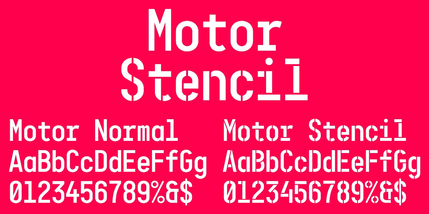 Motor Font preview