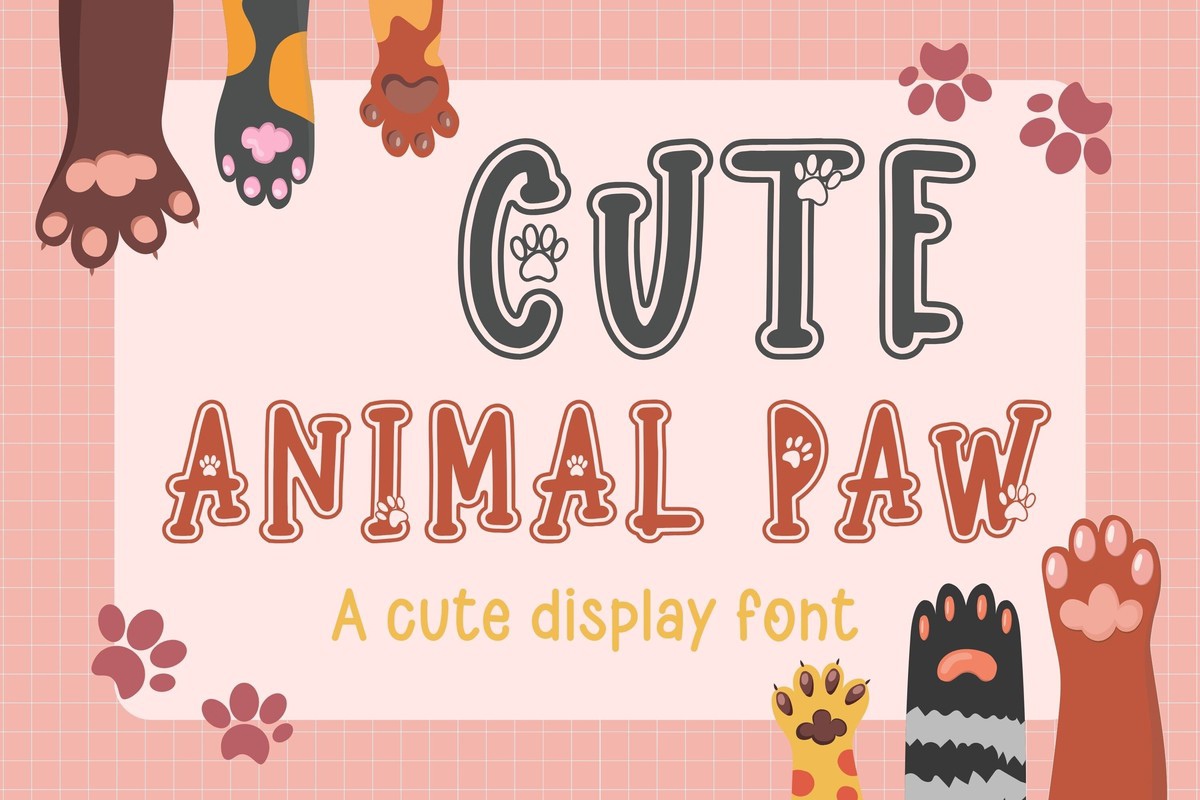 Cute Animal Paw Font preview