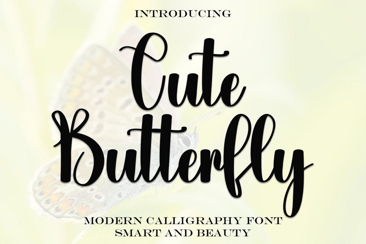 Cute Butterfly Regular Font preview